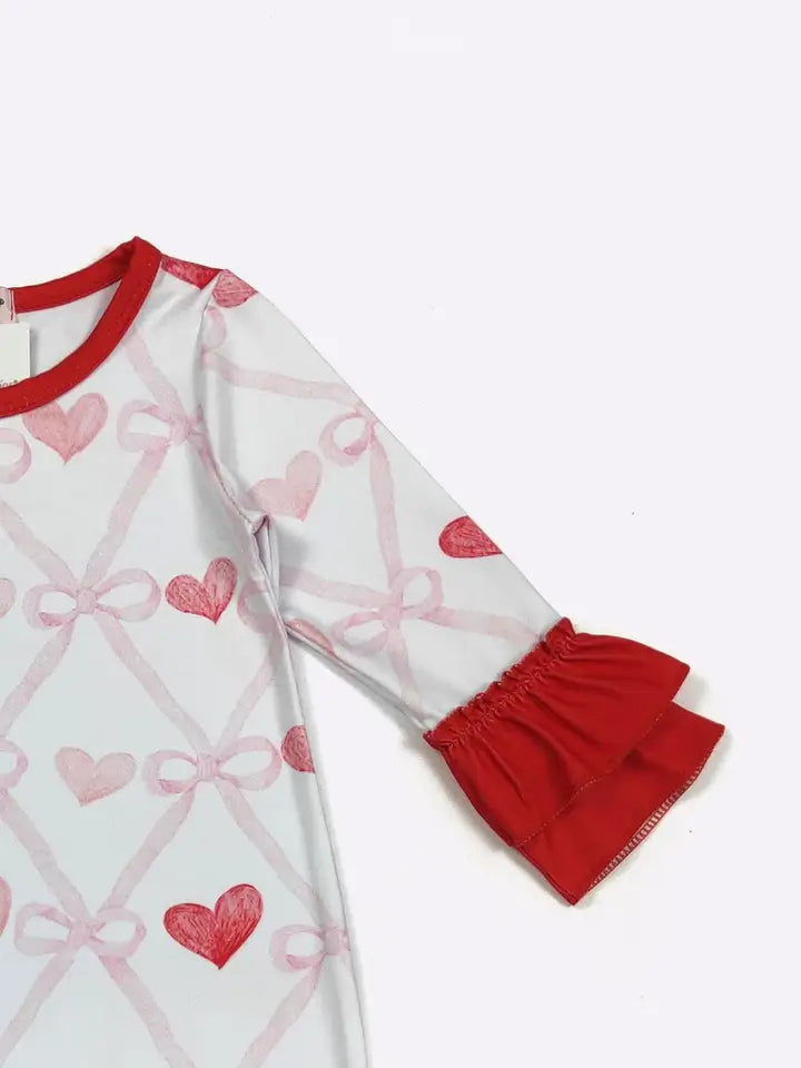 Coquette Heart Baby Girl Romper