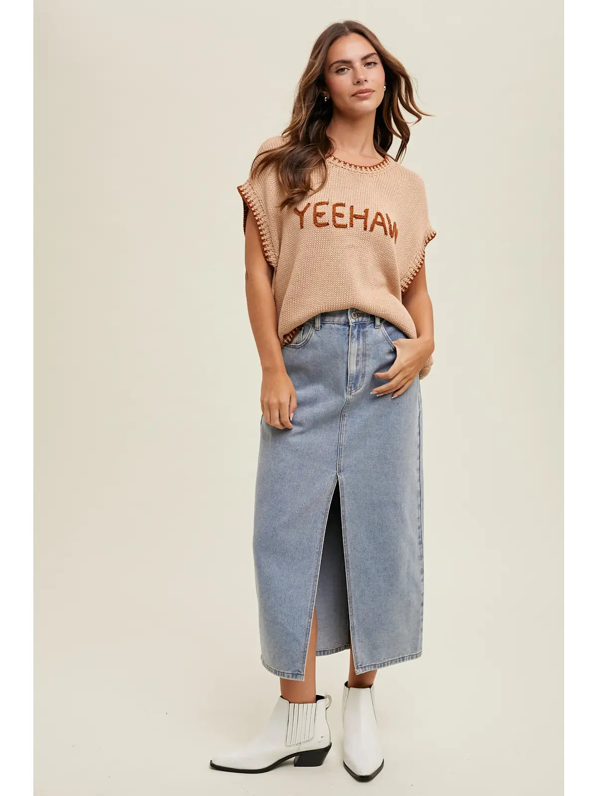 Yee Haw Hand Lettered Sweater