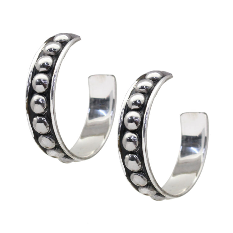 1.75" Bubble Bead Hoop Post Earring