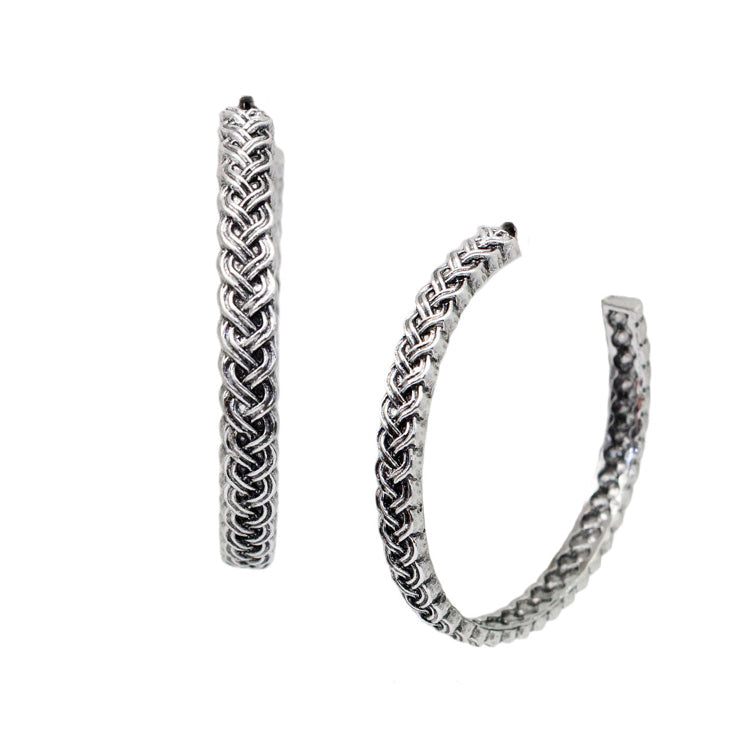 2.125" Rope Hoop Post Earring