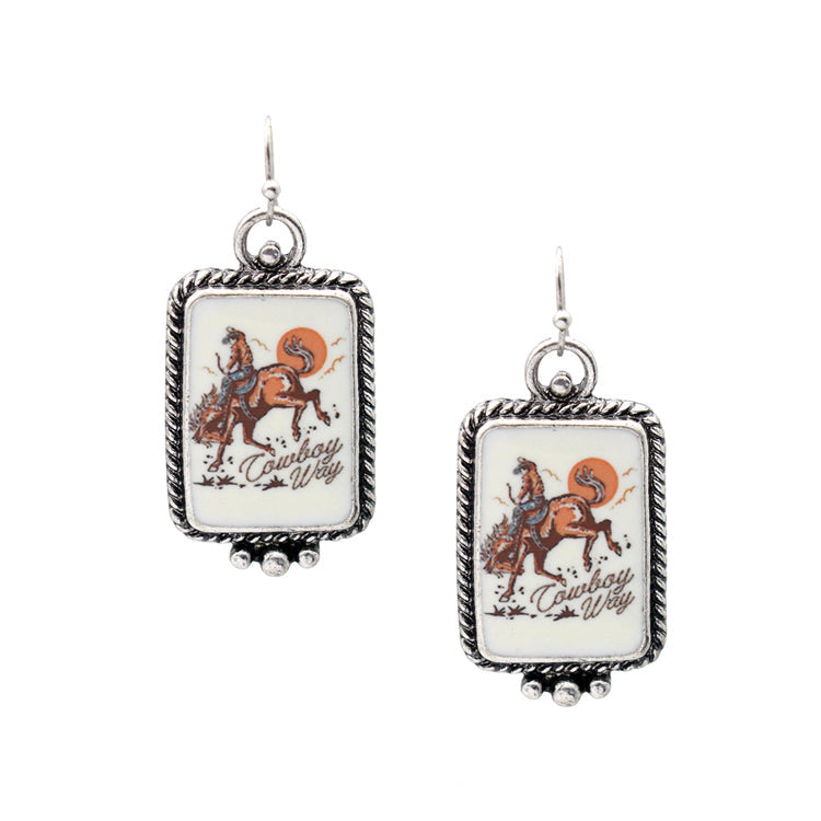 Cowboy Way Rope Edge Earrings