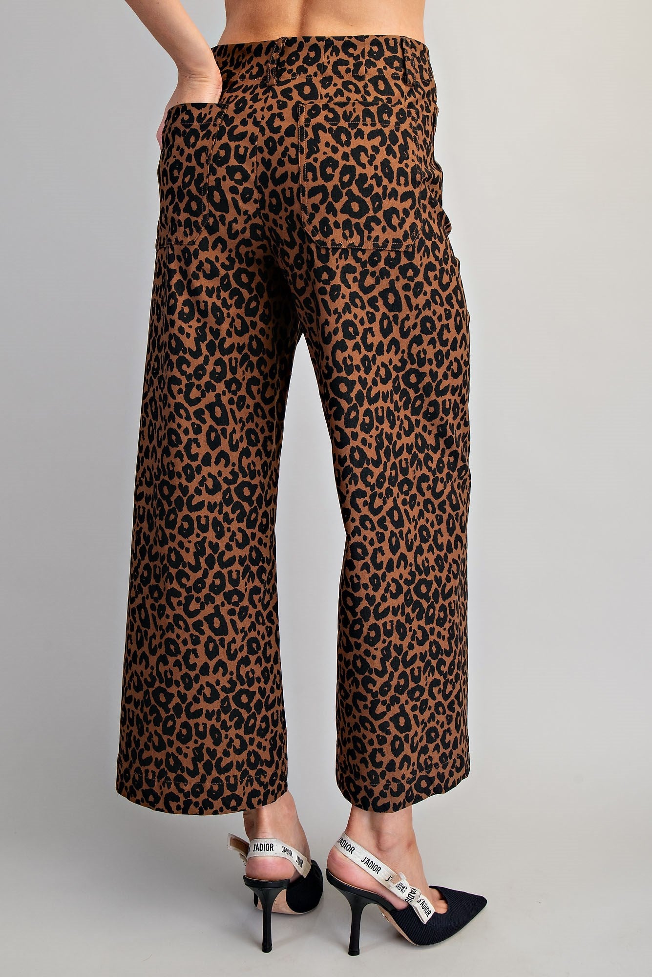 Leopard Printed Straight Leg Pants