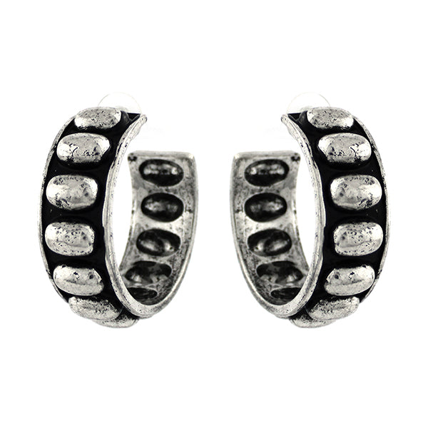 1.5" Bubble Bead Hoop Post Earring