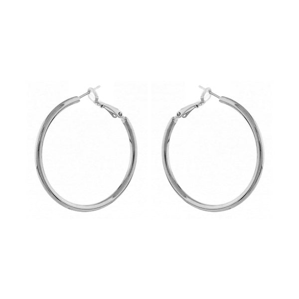 1.5" Simple Silver Hoop Earrings
