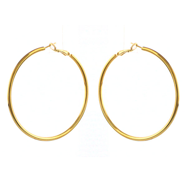 2.25" Simple Gold Hoop Earrings