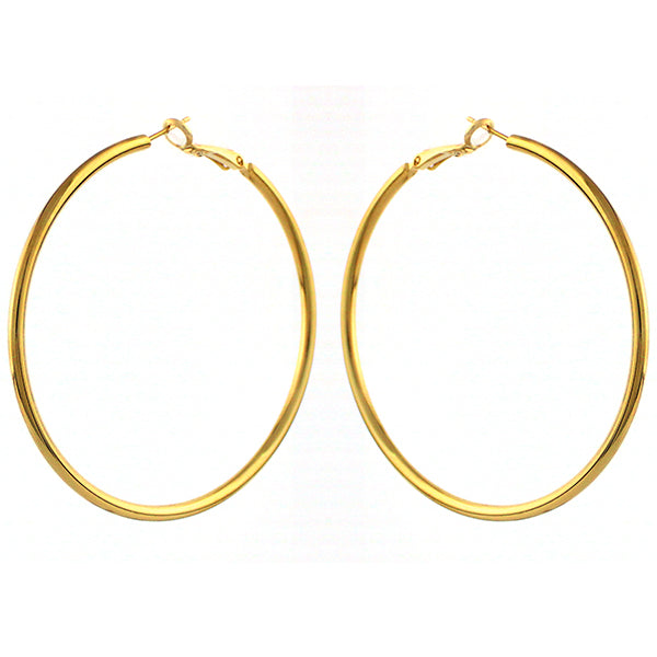 2.5" Simple Gold Hoop Earrings