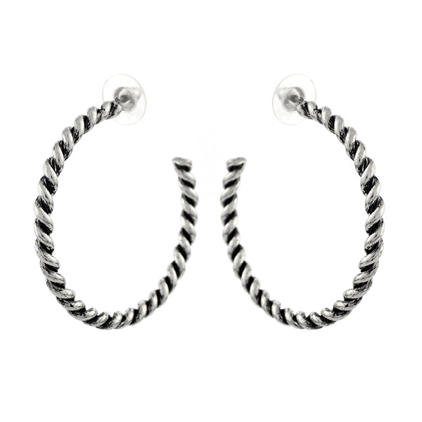 1.75" Twisted Hoop Post Earring