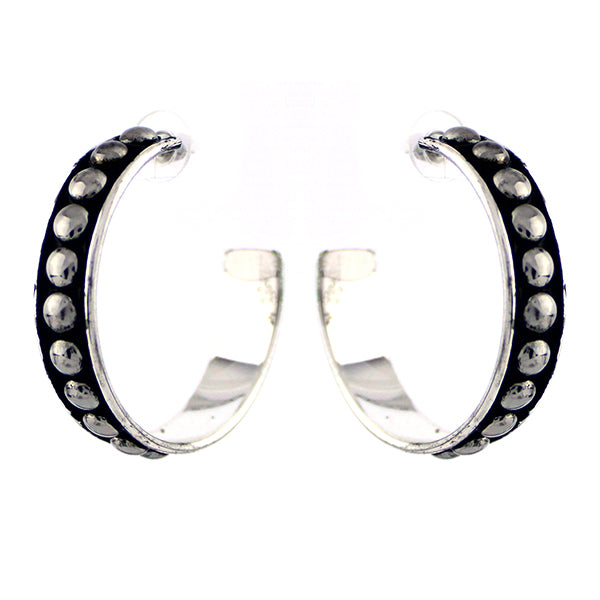 2" Bubble Bead Hoop Post Earring