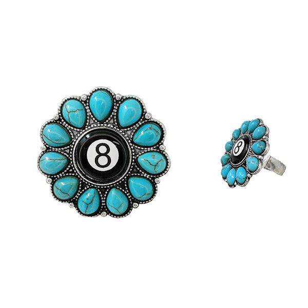 Turquoise Eight Ball Ring