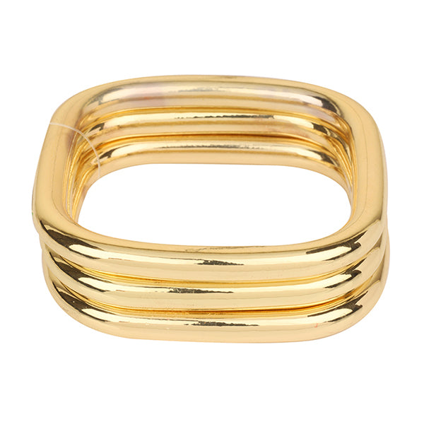 Gold Square Stackable Bracelet Set of 3
