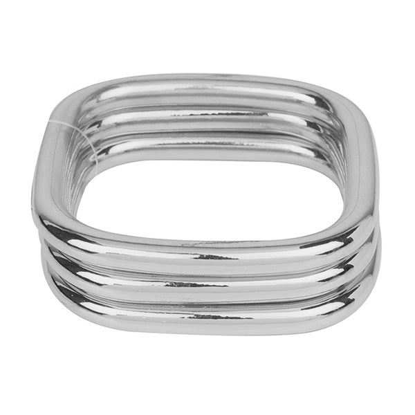 Silver Square Stackable Bracelet Set of 3