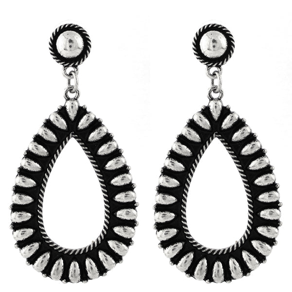 Teardrop Bubble Cut Out Post Earring