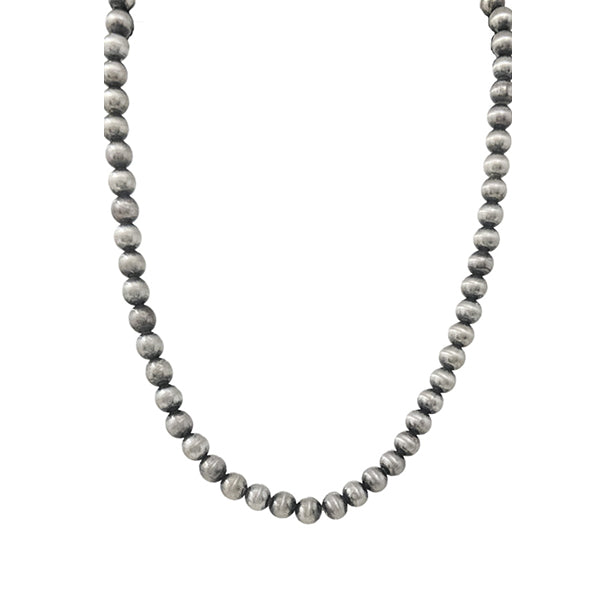 18" Pewter Pearl Single Strand Necklace