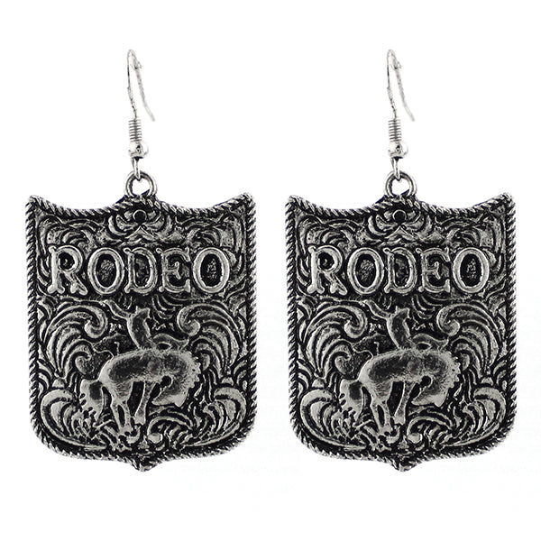 Rodeo Badge Dangle Earrings