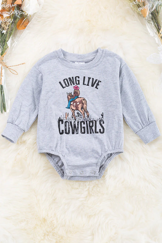 "Long Live Cowgirls" Gray Onesie