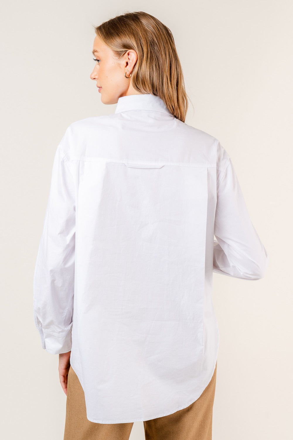 White Oversized Button Down Shirt