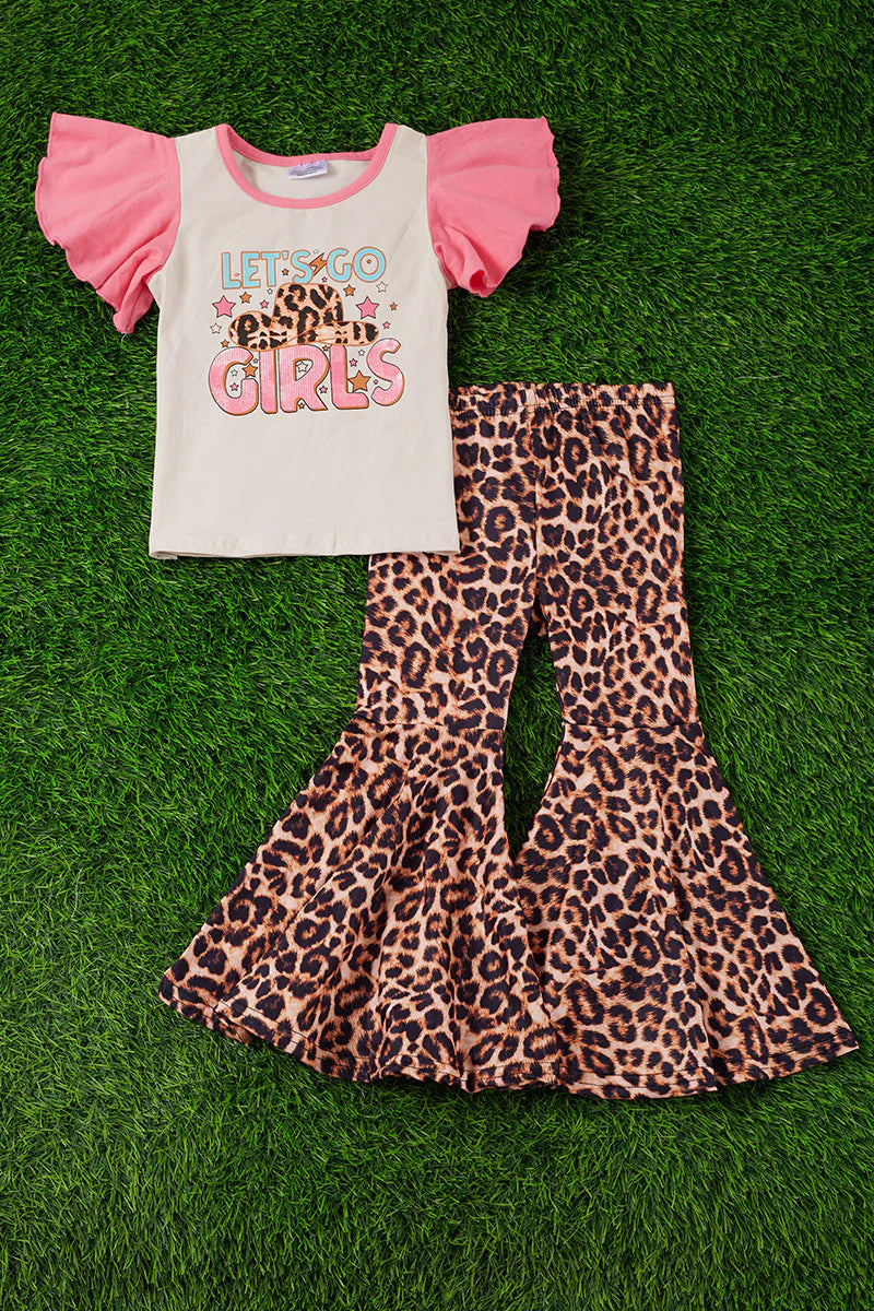 Lets Go Girls Leopard Pant Set