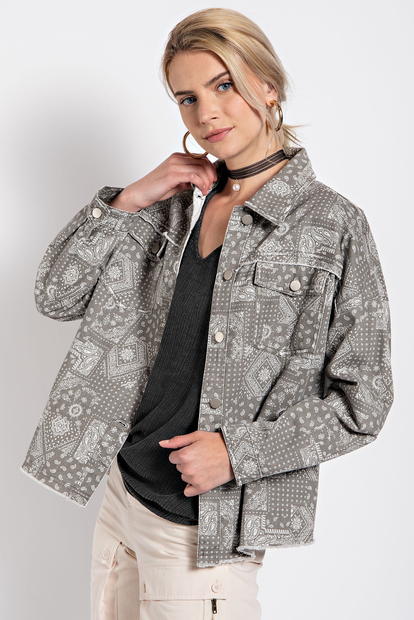 Paisley Bandana Distressed Jacket