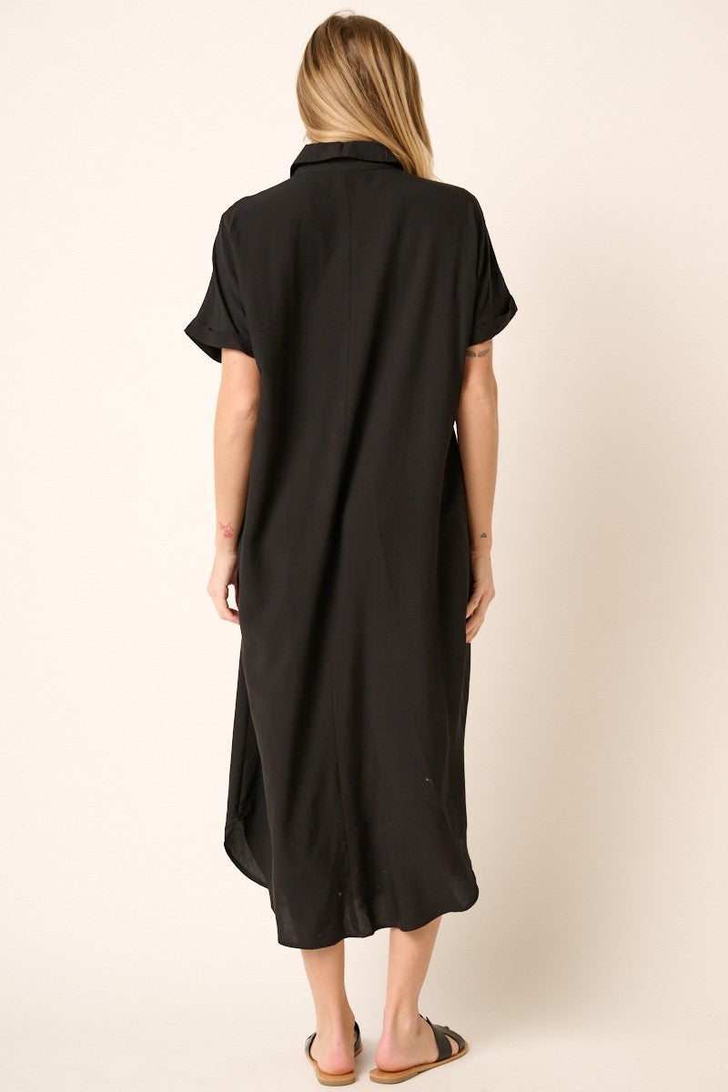 Black Dolman Short Sleeve Maxi Dress