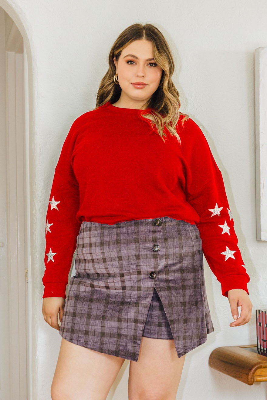Red Star Patch Oversized Sweater