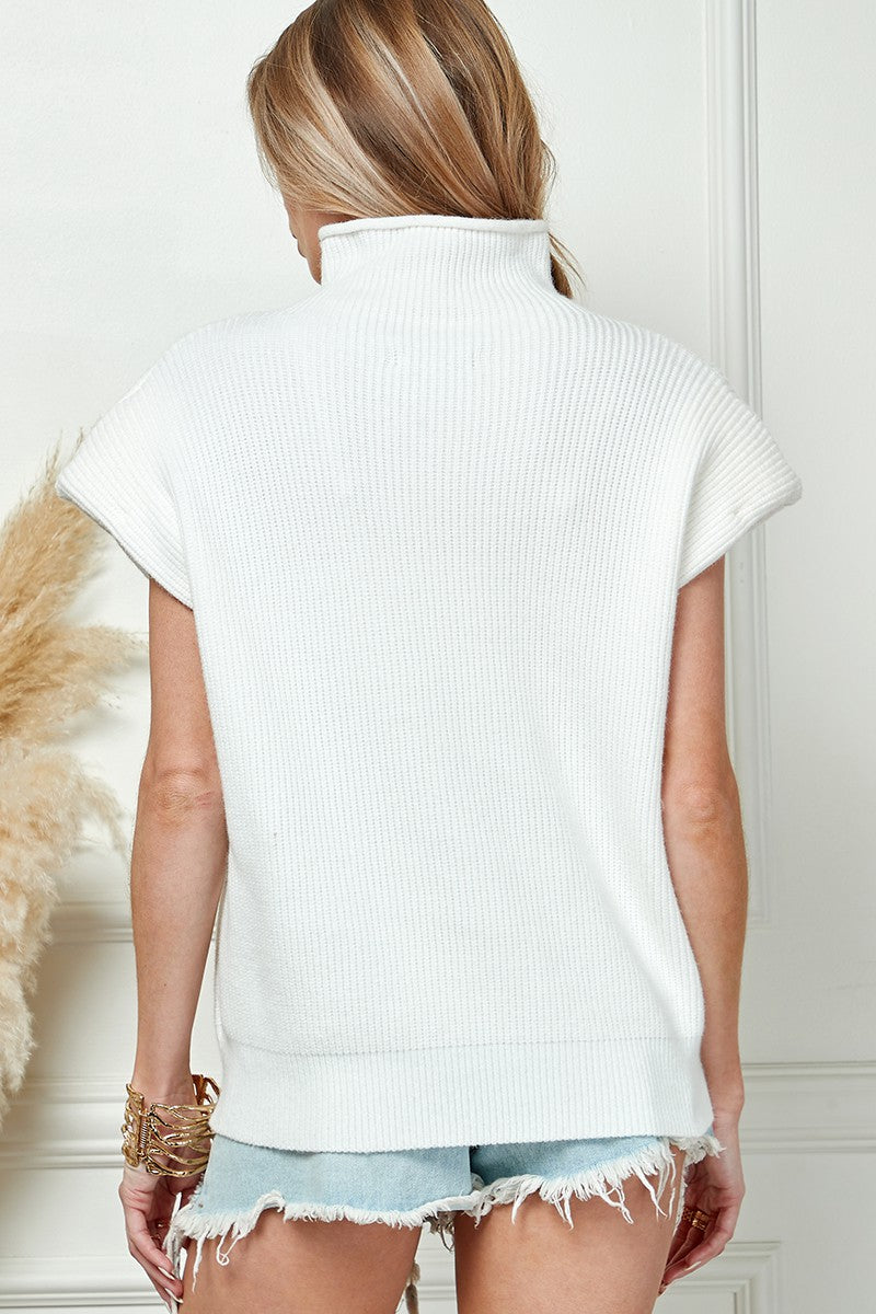 Ivory Wide Shoulder Turtle Neck