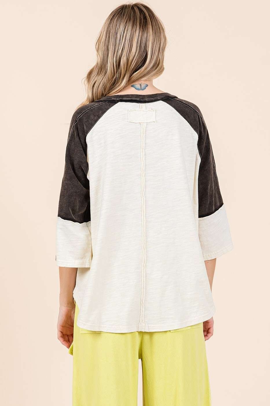 Peace Sign Mineral Wash Top