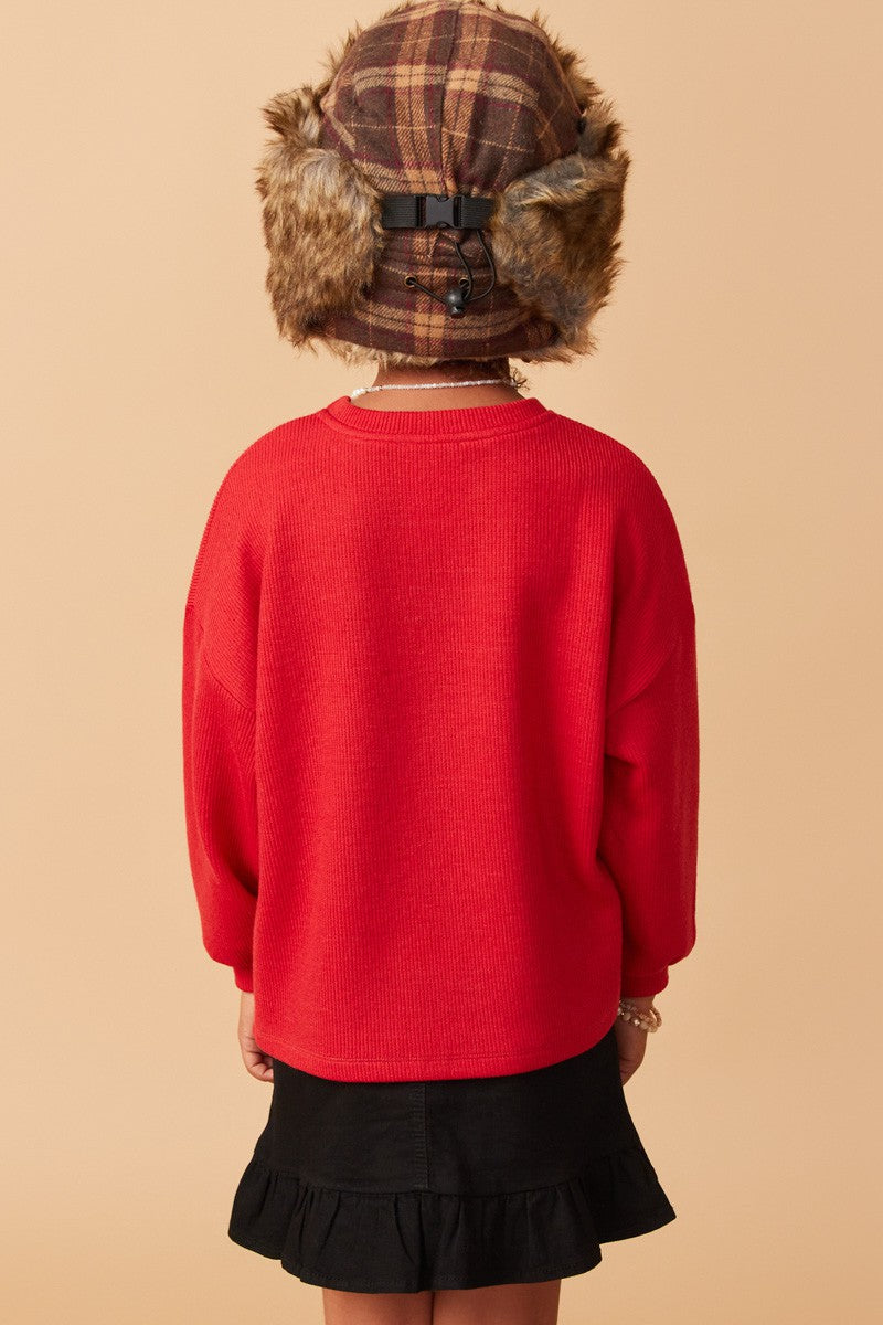 Girls Holly Jolly Knit Sweater