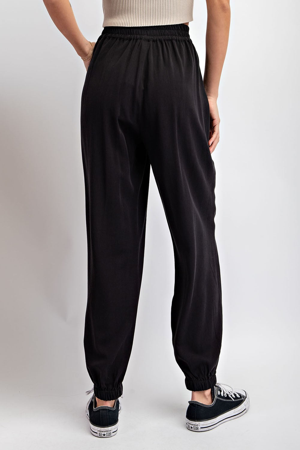 Black Button Down Joggers