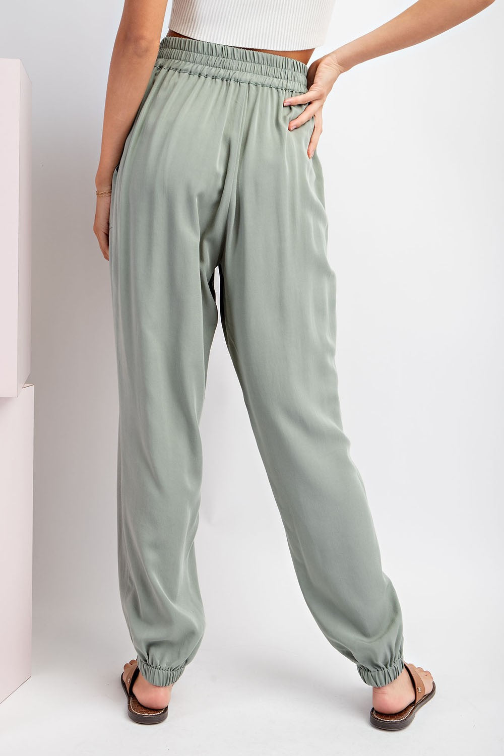 Sage Button Down Joggers