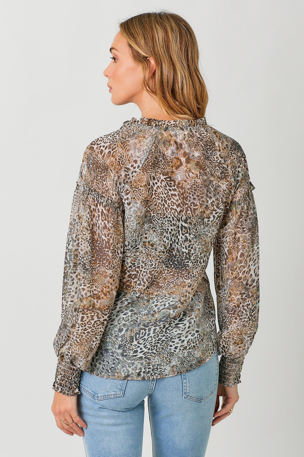 Leopard Peasant Blouse