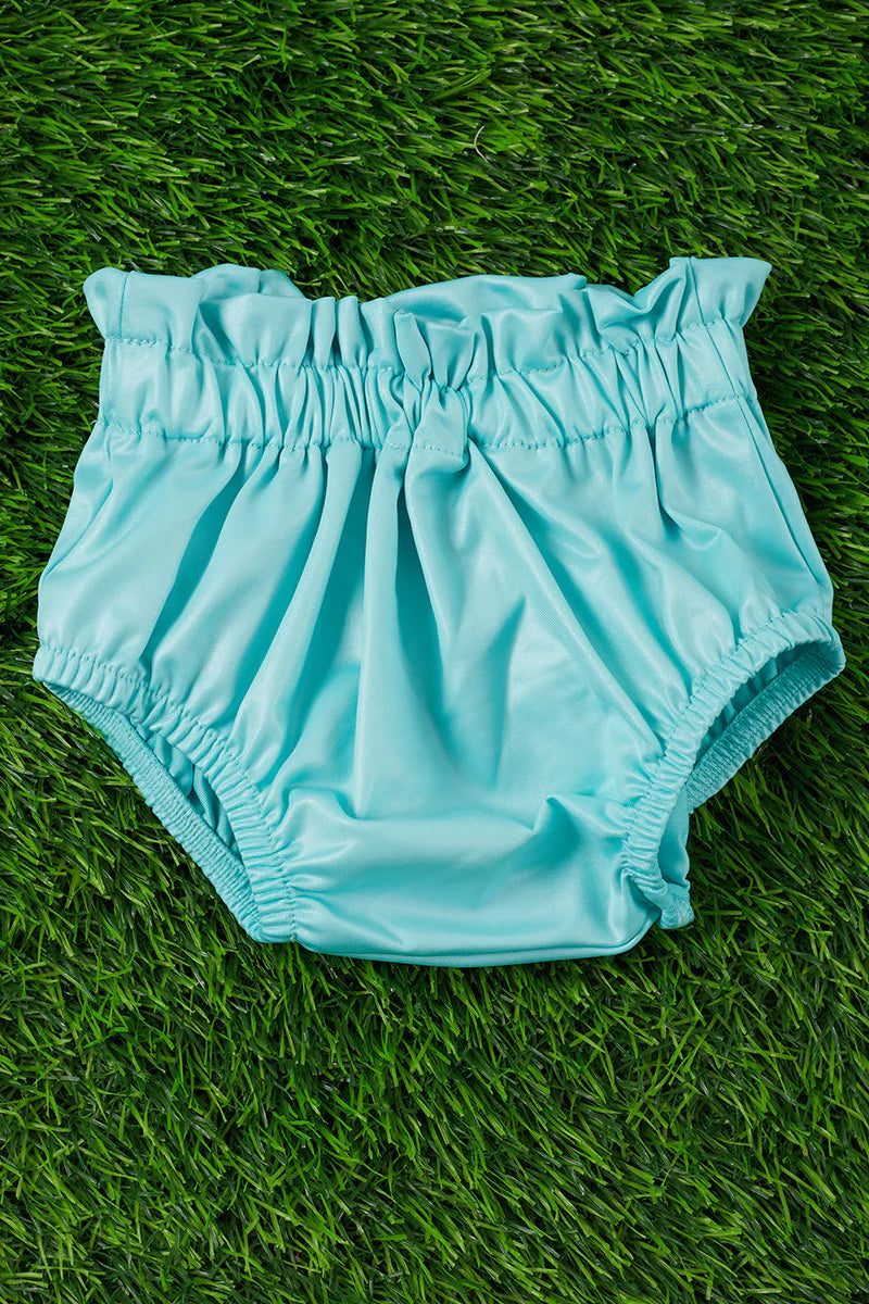 Aqua Ruffle Baby Bloomers