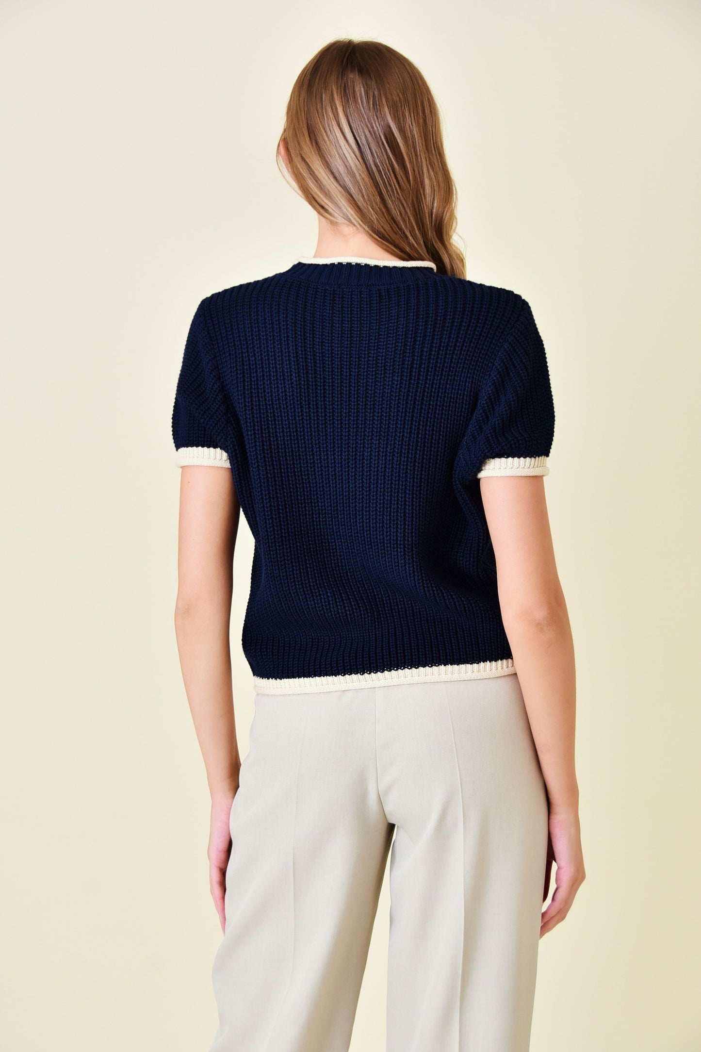 Navy & Contrasting Rim Sweater