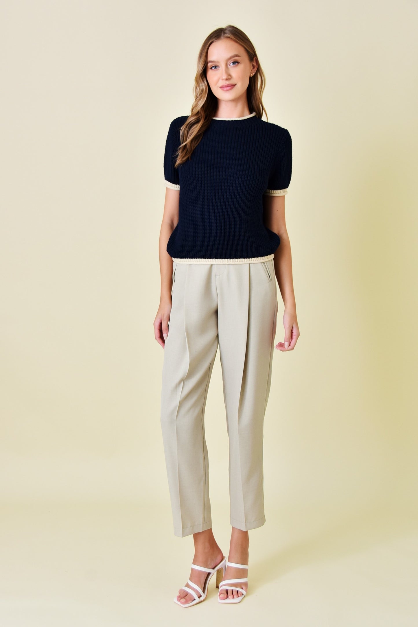 Navy & Contrasting Rim Sweater