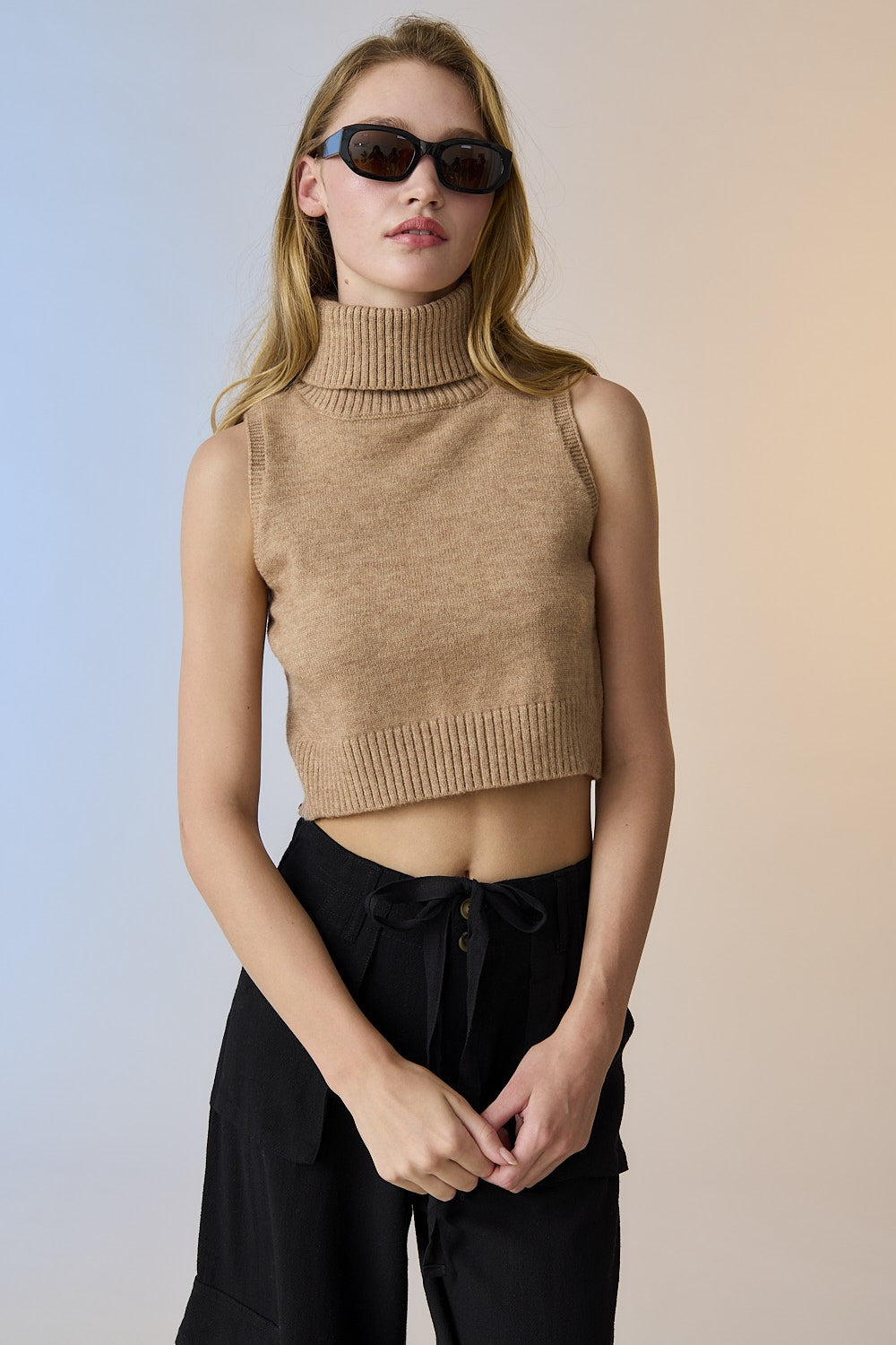 Alice Turtle Neck Knit Top- Mocha