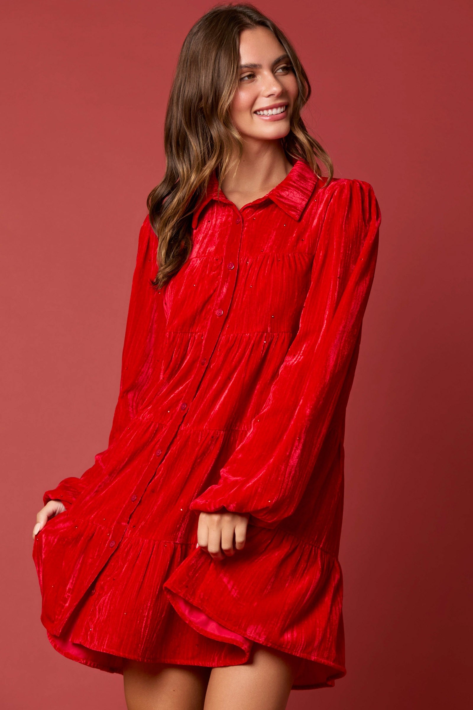Red Crushed Velvet Mini Dress JUST A LITTLE WESTERN Red Crushed Velvet Mini Dress JUST A LITTLE WESTERN