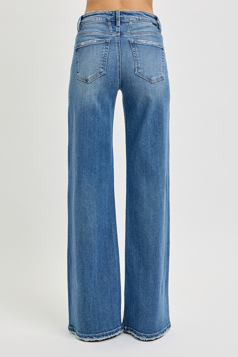 High Rise Wide Leg Tummy Control Jeans