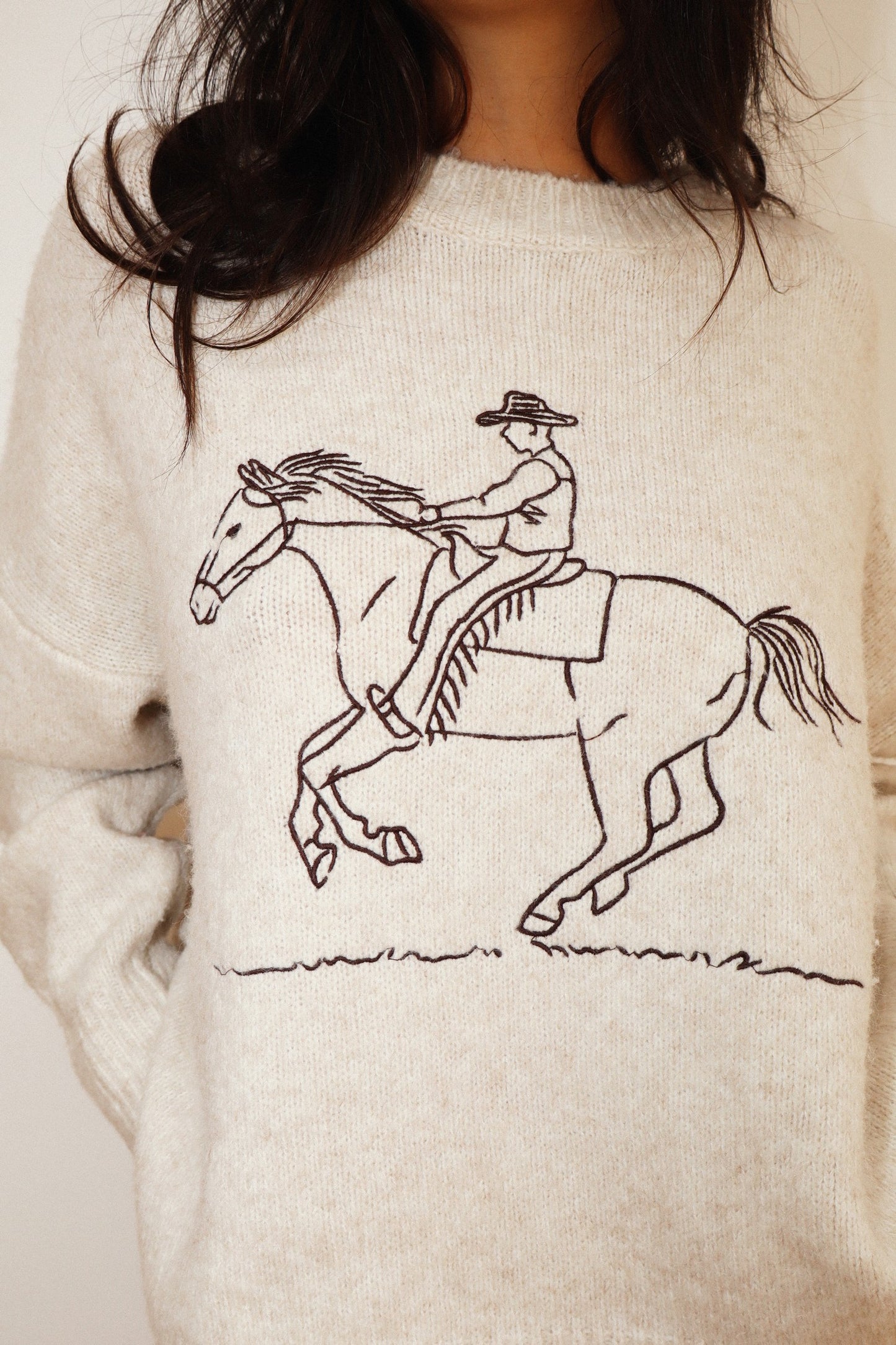 Embroidered Cowboy Sweater
