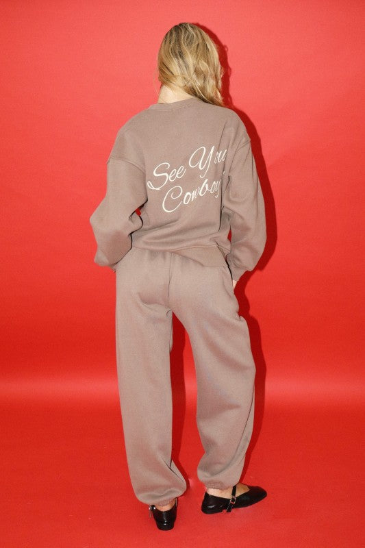 See You Cowboy Sweatshirt- Coffee