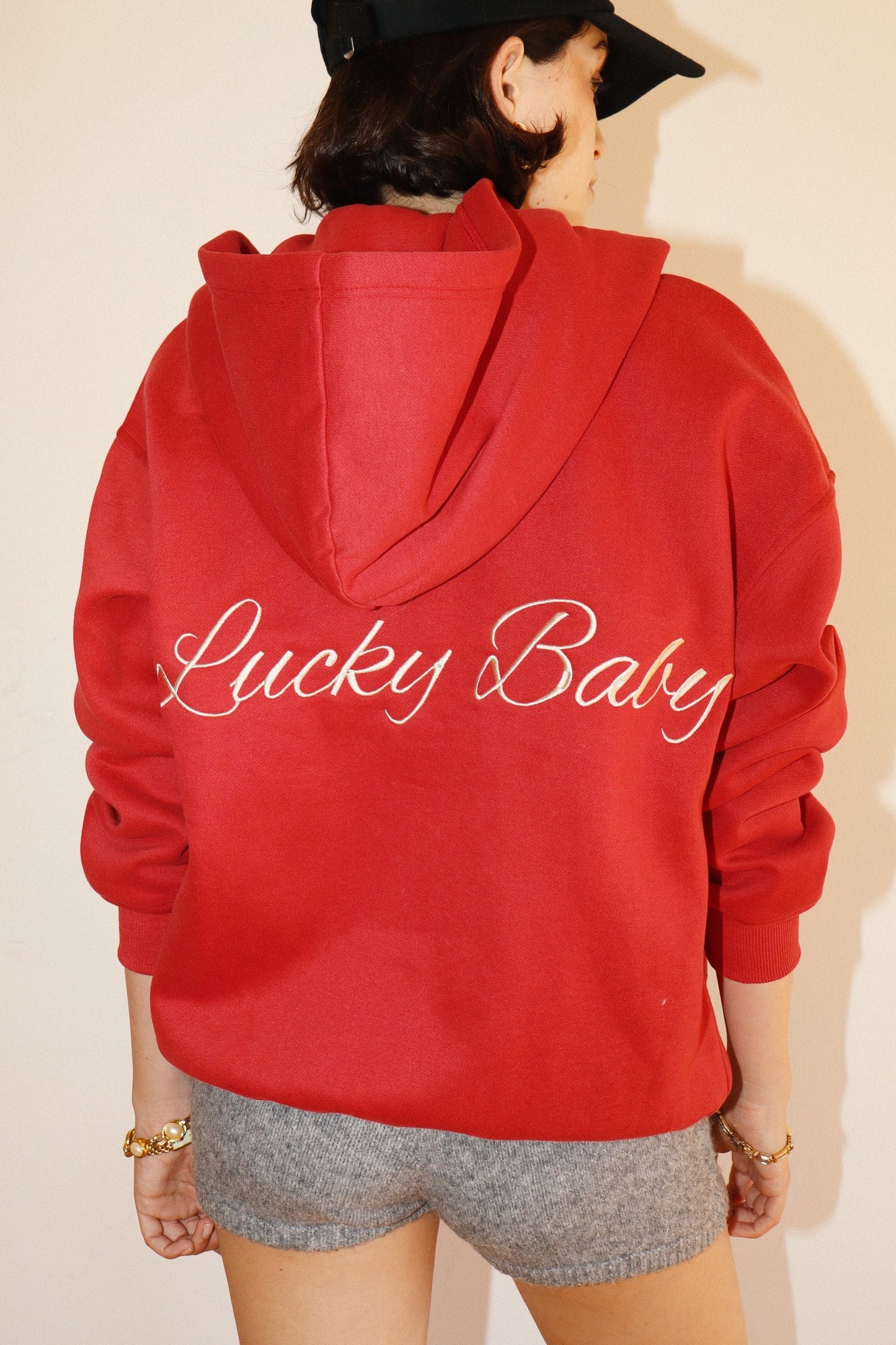Lucky Baby Hoodie- Cherry