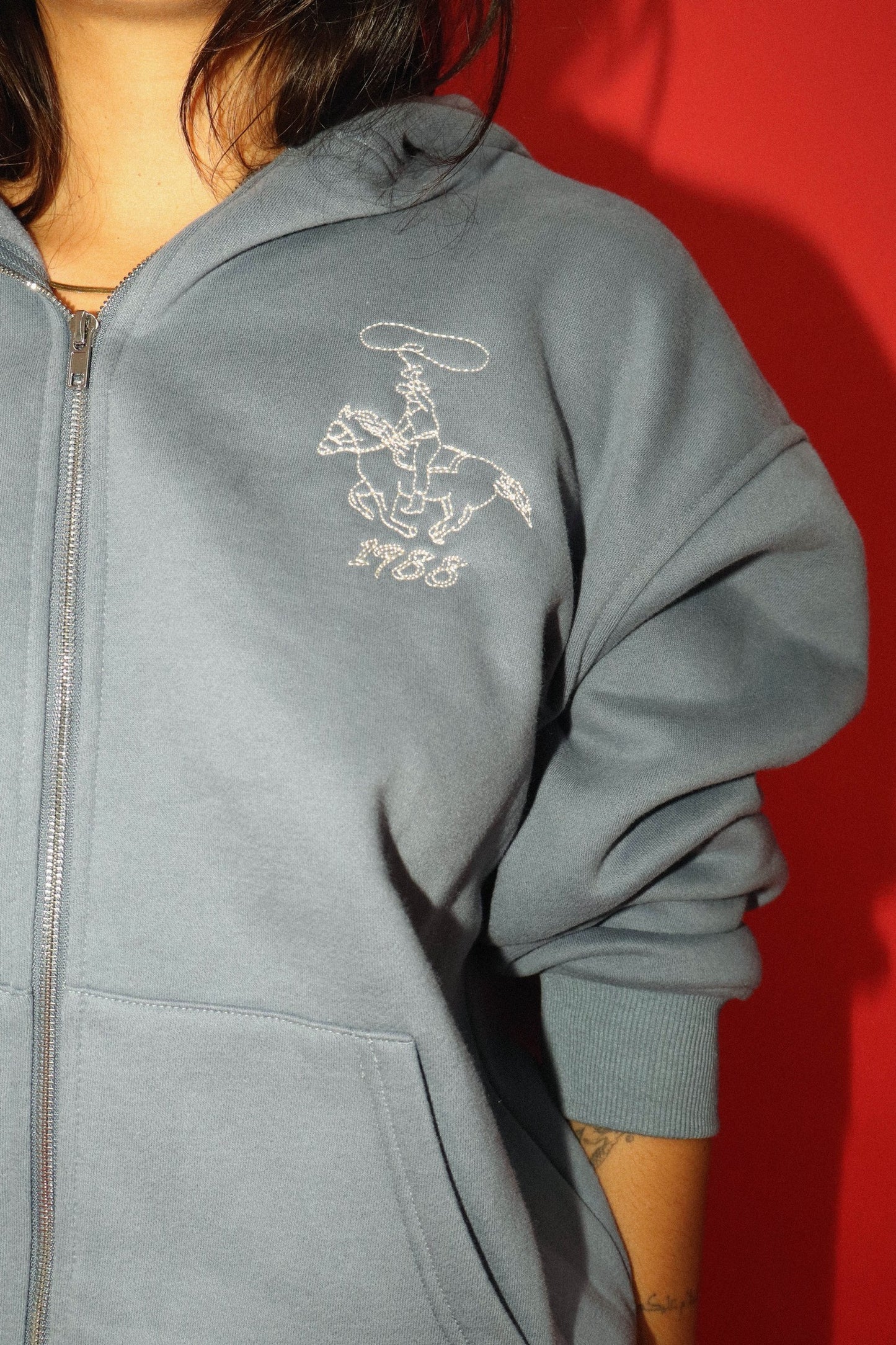 Lucky Baby Hoodie- Washed Blue
