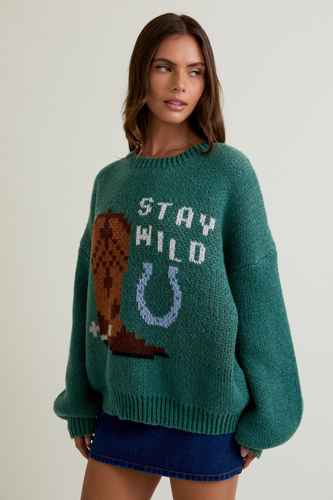 Stay Wild Boot & Horseshoe Sweater