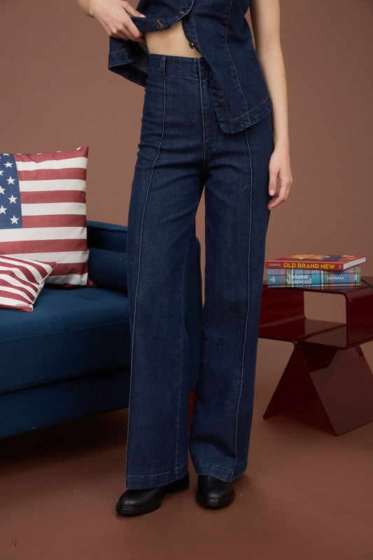 Dark Denim Vest & Pant Set