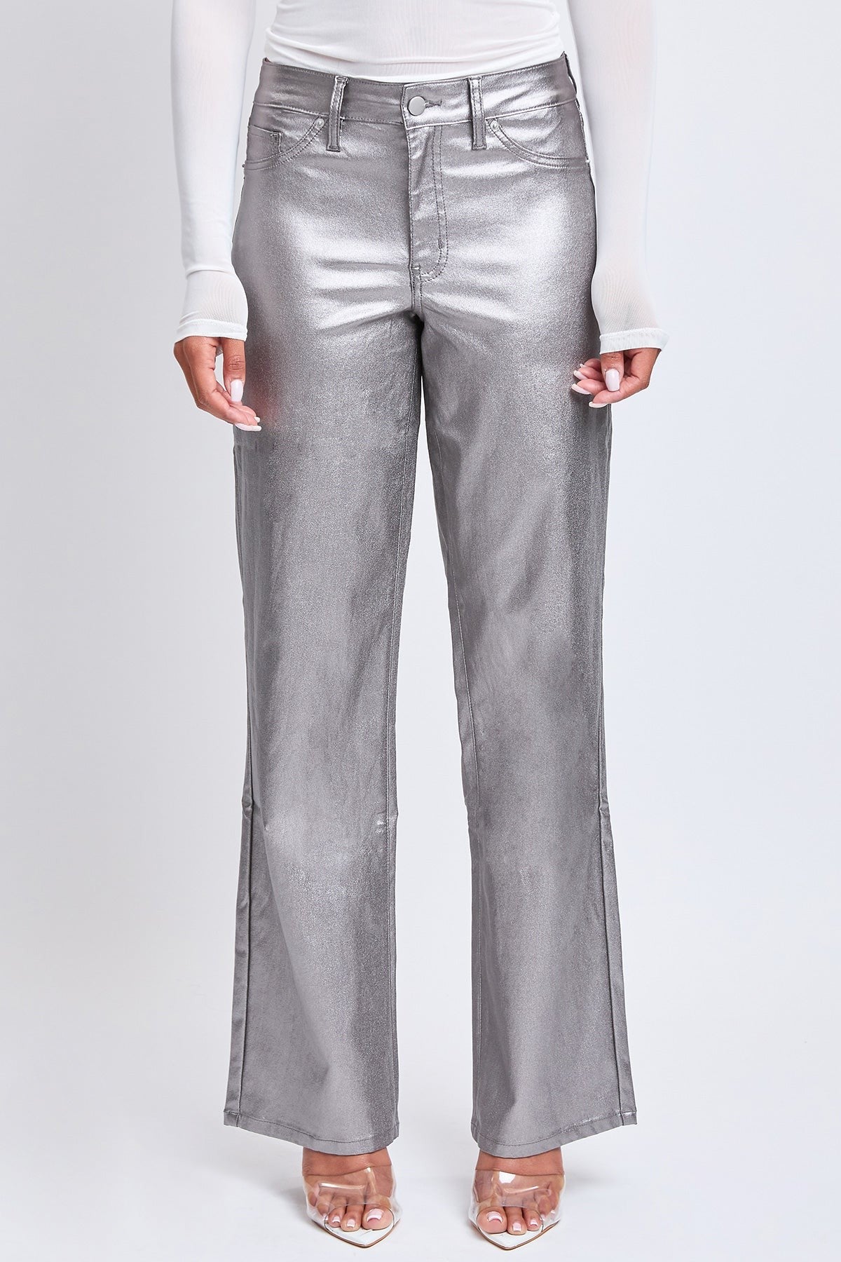 Smoke Straight Leg Metallic Pant