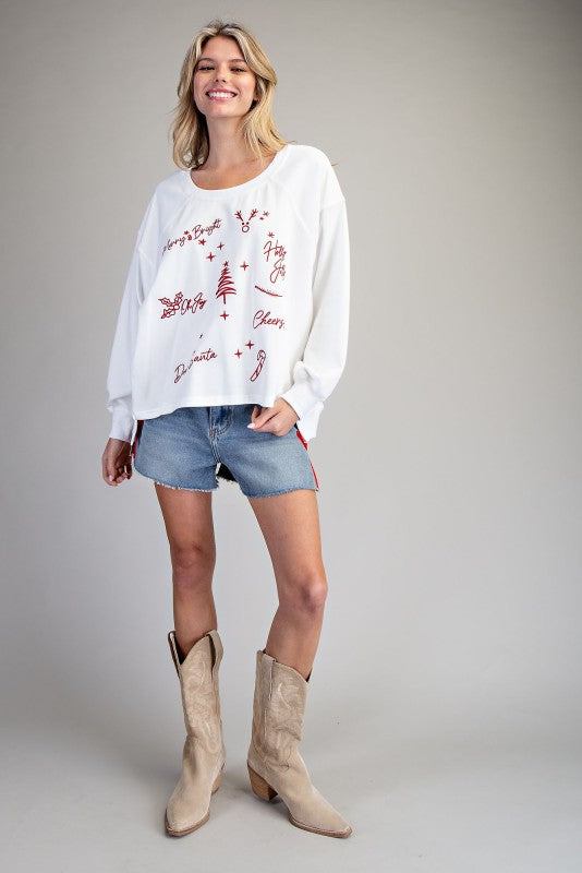 Christmas Graphic High Low Sweatshirt