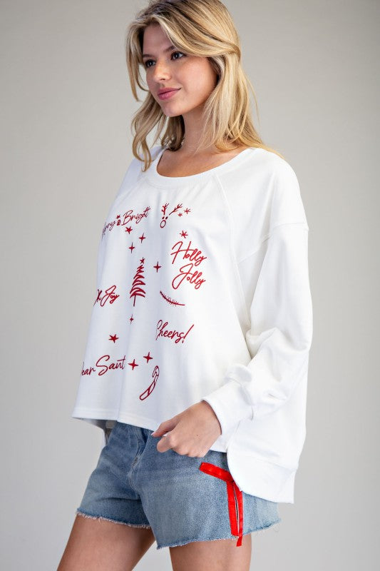 Christmas Graphic High Low Sweatshirt