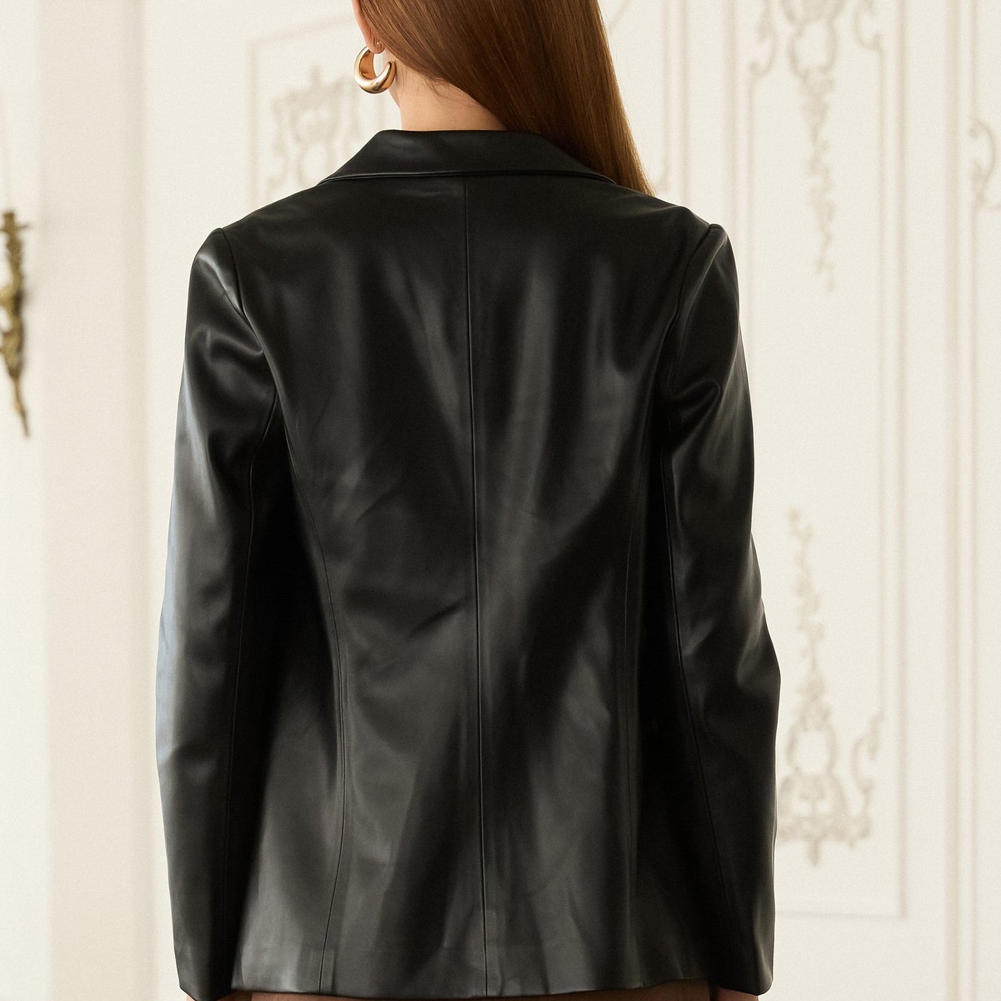 Faux Leather Blazer & Short Set