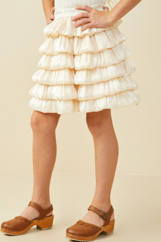 Girls Textured Tiered Shimmery Skirt