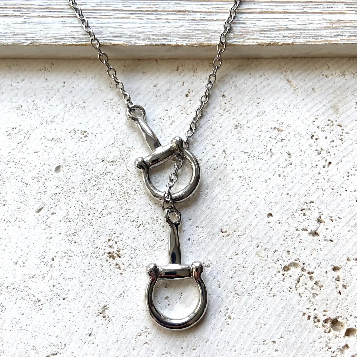 Silver Chunky Horse Bit Necklace