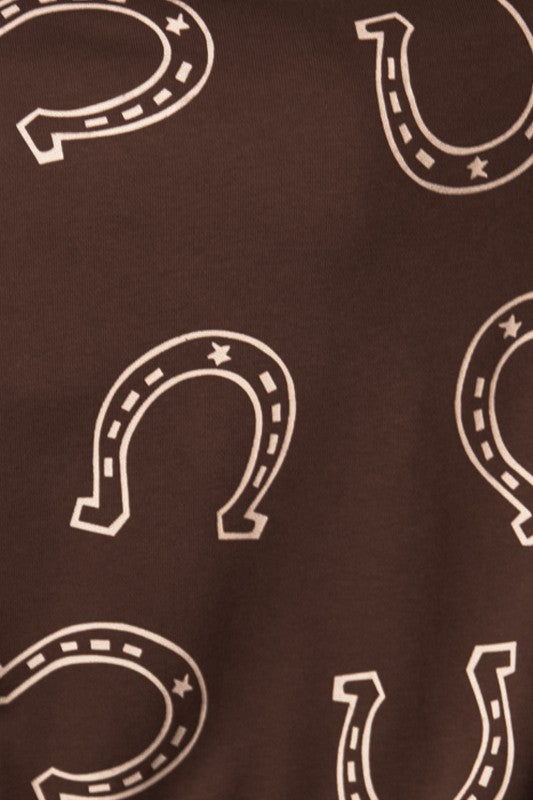 Horseshoe Print Matching Pant Set