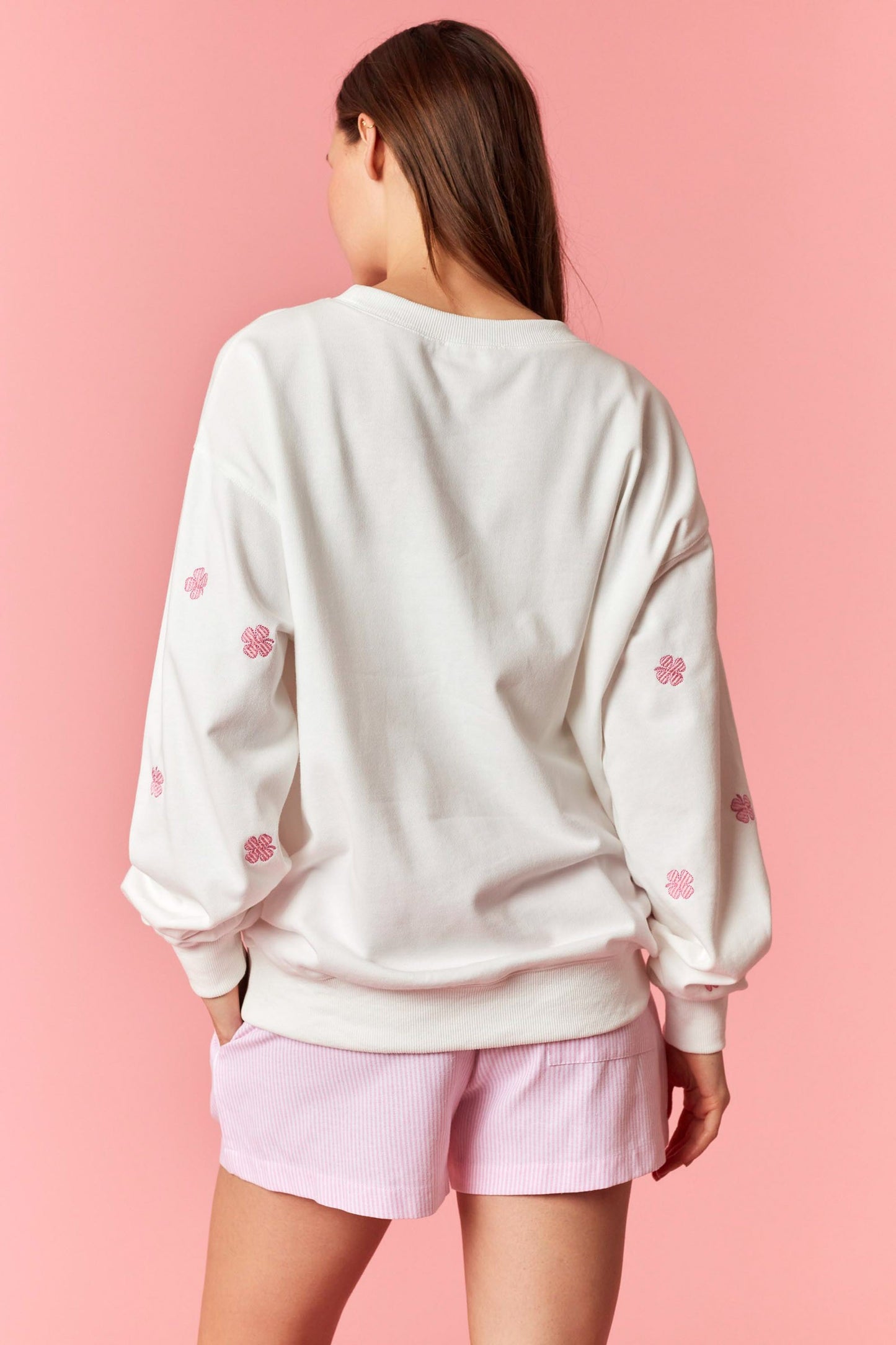 Lucky Clover Embroidered Sweatshirt